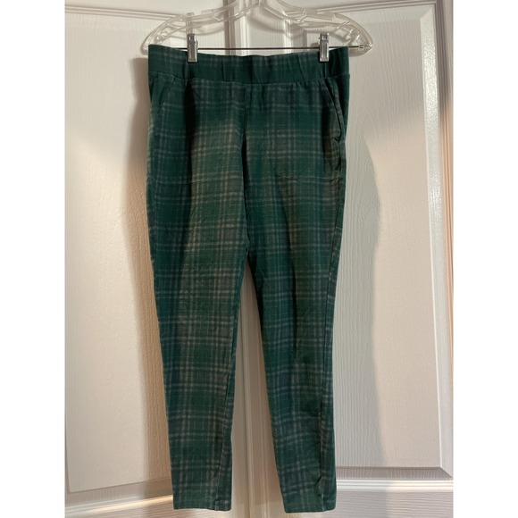 Torrid Pants Womens 1 Green Plaid Pull On Stretch Skinny Ankle Pockets High Rise - Picture 1 of 11